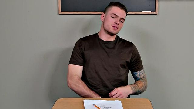 Athletic college amateur toying ass and jerking off