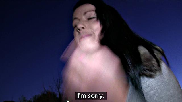 Dark Haired Beauty Fails At Game, Gets A Mouth Full Of Cock