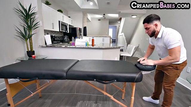 Big ass babe pounded by masseur