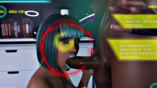 Futa3dX - gorny Blue Hair Wants To Suck On Futa Cock