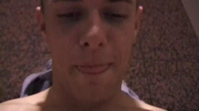 While seated on the bathroom commode, Will grabs a porn magazine and starts stroking. After a determined session, he coaxes out a messy warm cum.