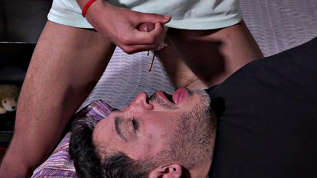 Barebacking studs fuck gay in threesome in asshole