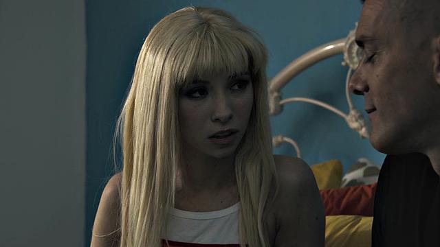 Petite stepdaughter rides stepdad's after sucking it