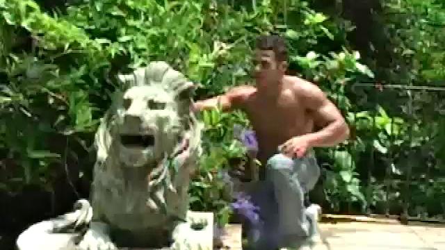 When three young hotties arrive nearby, Ramon Mendez lurks and stares. Muscular Pero Beteino exposes his giant cock and the suck fest begins.