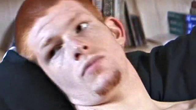 Tristan wastes time getting his dick out of his pants. He watches a porn video, pulling on his growing cock. Once boned up, he strokes with determination and explodes a gusher of warm cum.