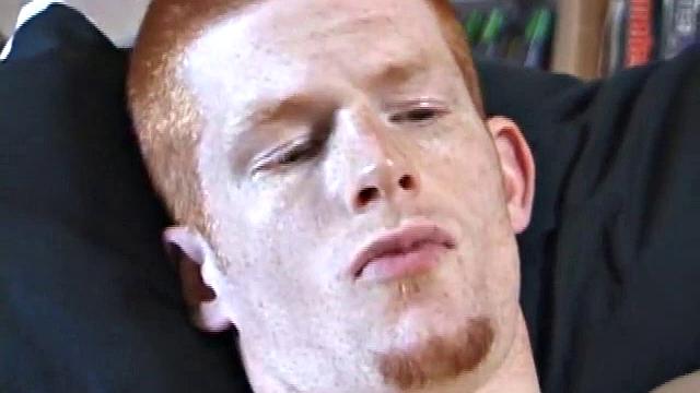 Tristan wastes time getting his dick out of his pants. He watches a porn video, pulling on his growing cock. Once boned up, he strokes with determination and explodes a gusher of warm cum.