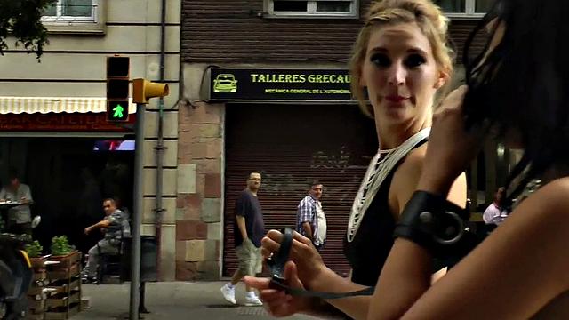 Public busty babe exposed naked outdoor