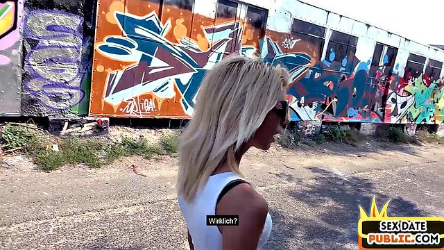 Picked up blondie pussyfucked outdoor