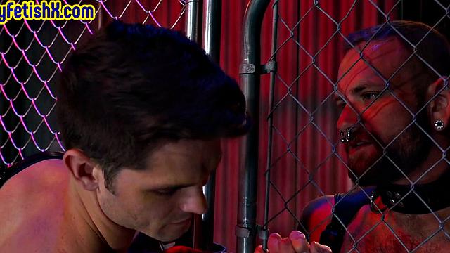 Gaping jock with hairy ass anally fisted by BF in gloves