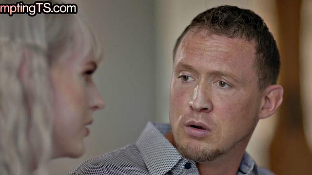 Tempting TS babe bonks her hubby bareback in doggystyle