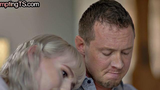 Tempting TS babe bonks her hubby bareback in doggystyle