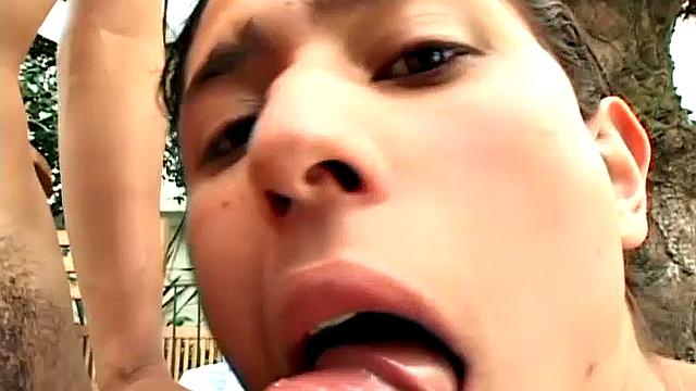 Latin twinks JuanCarlos and Jimmy in an outdoor setting, where the two horny boys kiss and strip naked. Both boys pack big uncut cocks, and it's Juan that uses his on Jimmy's skinny little butt.