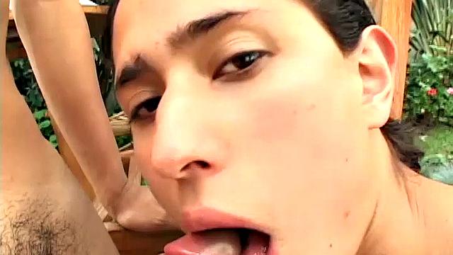 Latin twinks JuanCarlos and Jimmy in an outdoor setting, where the two horny boys kiss and strip naked. Both boys pack big uncut cocks, and it's Juan that uses his on Jimmy's skinny little butt.