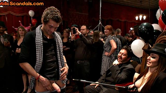 throatfucked sluts humiliated during public orgy electrosex