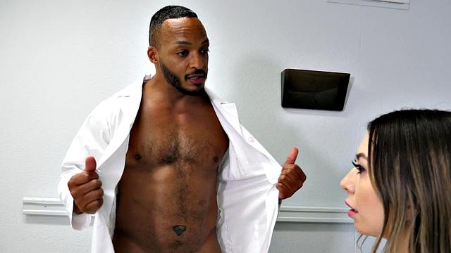 Hot babe in stockings takes on two cocks in a wild threesome after deepthroating