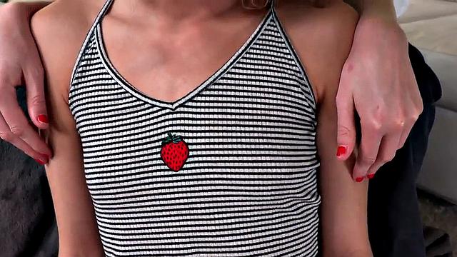 21yo gives POV HJ in CFNM 3some with her bestie