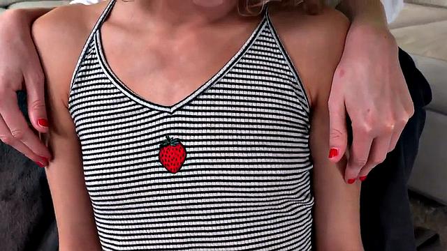 21yo gives POV HJ in CFNM 3some with her bestie