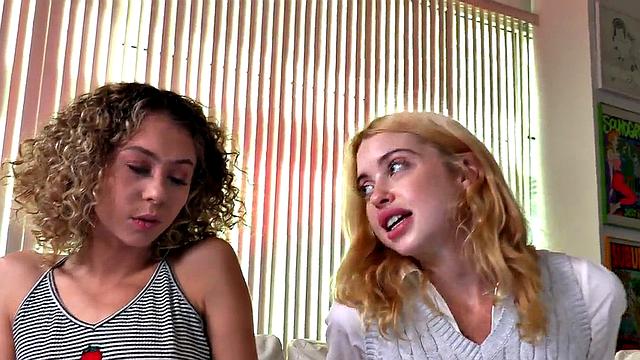 21yo gives POV HJ in CFNM 3some with her bestie