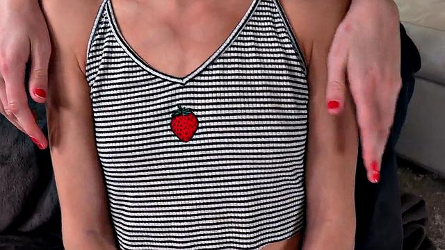 21yo gives POV HJ in CFNM 3some with her bestie