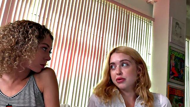 21yo gives POV HJ in CFNM 3some with her bestie