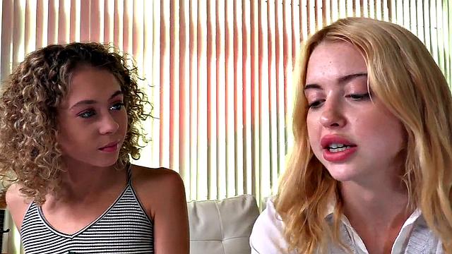 21yo gives POV HJ in CFNM 3some with her bestie