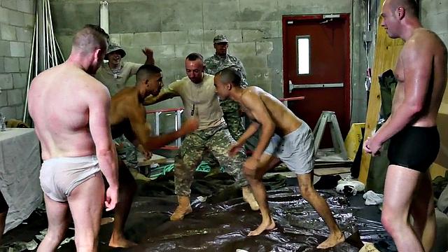 Military Black and White studs fuck in voyeur orgy