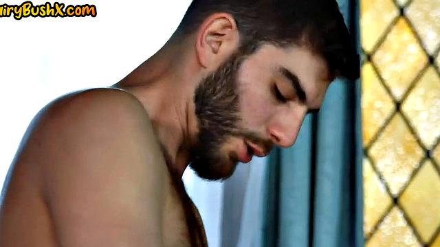 Hairy stunning babe pounded anally in doggy style