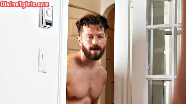 Big-titted trans joins real couple