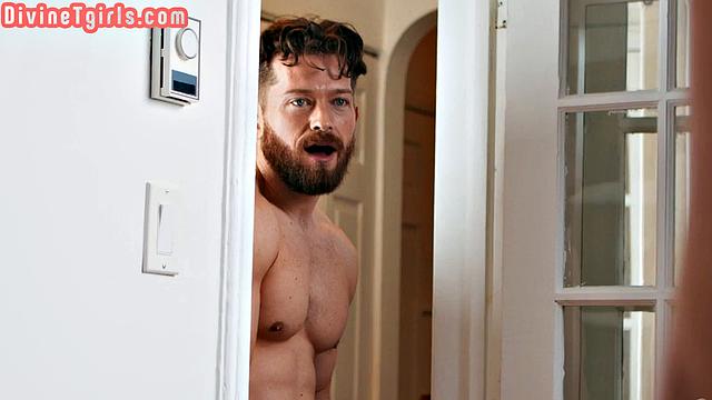 Big-titted trans joins real couple