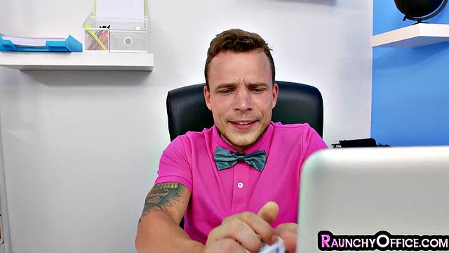 Naughty big-titted secretary deepthroating