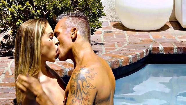 Nymph enjoys taboo with BFs dad on hot summer day