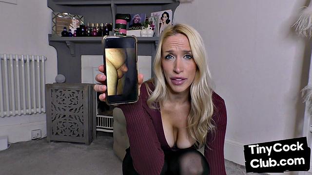 британская cfnm домина ржет над фотками маленьких членов