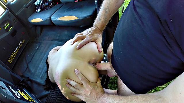 Hot Dutch babe with tattoos gets her tight pussy drilled in the backseat