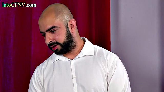 Horny CFNM babes wanking guy