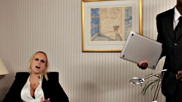 IR office anal MILF fucked by BBC in ass and tits