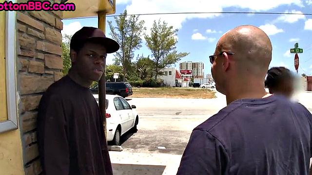 Black thug gaping after riding white guy's dick