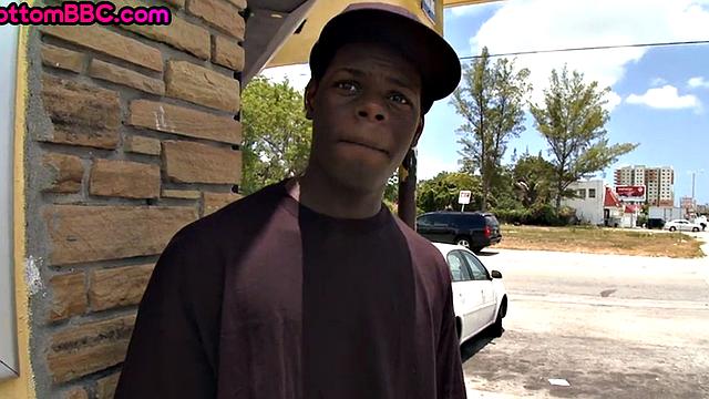 Black thug gaping after riding white guy's dick