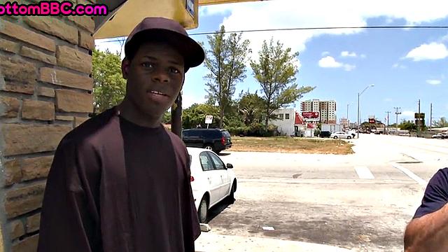 Black thug gaping after riding white guy's dick