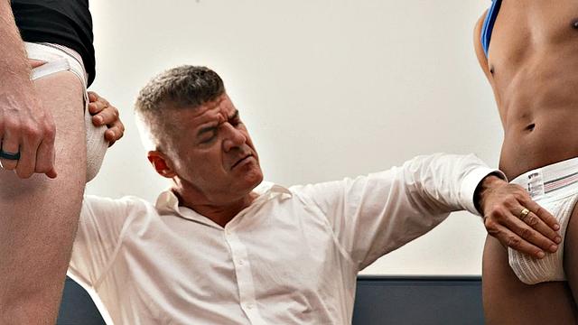 Barebacked boss smashed in 3way