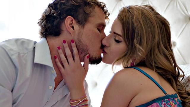 Big-titted babe passionately fucked by her BF after blowjob