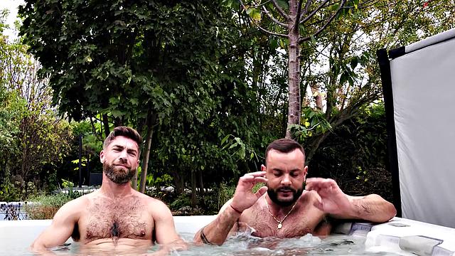 HETEROFLEXIBLE - Curious Buddies Sir Peter & Only Matt Get Aroused In Hot Tub While Jerking Off