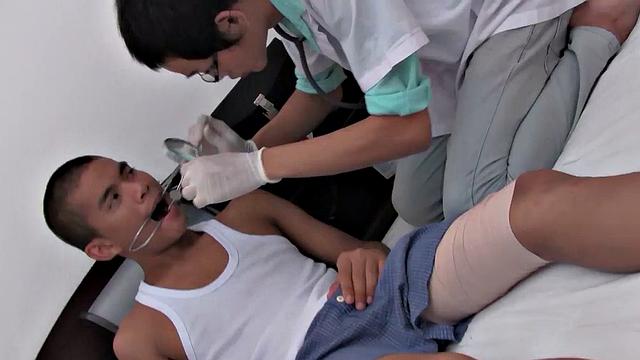 Smoking Asian patient fucks doctor during home visit