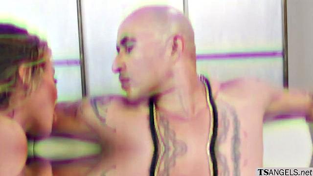 Throated by super hot latina Trans babe