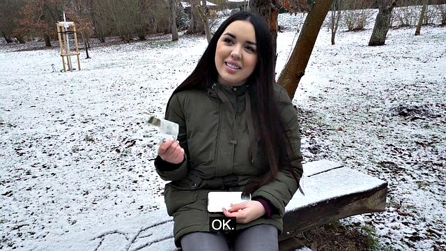 Amateur Czech busty babe fucked for cash after casting