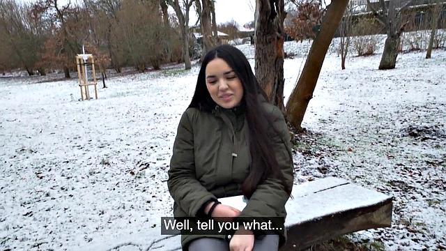 Amateur Czech busty babe fucked for cash after casting