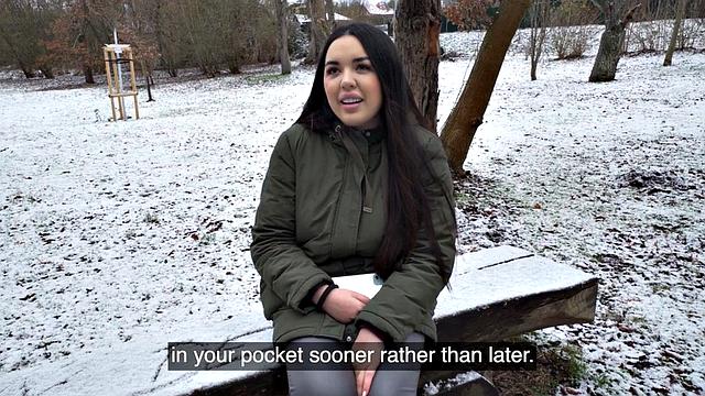 Amateur Czech busty babe fucked for cash after casting