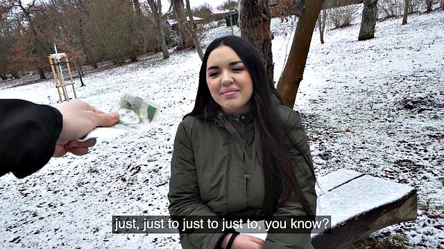 Amateur Czech busty babe fucked for cash after casting