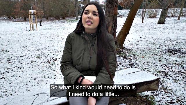 Amateur Czech busty babe fucked for cash after casting