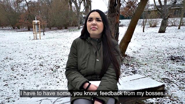 Amateur Czech busty babe fucked for cash after casting