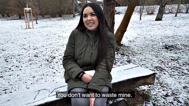 Amateur Czech busty babe fucked for cash after casting